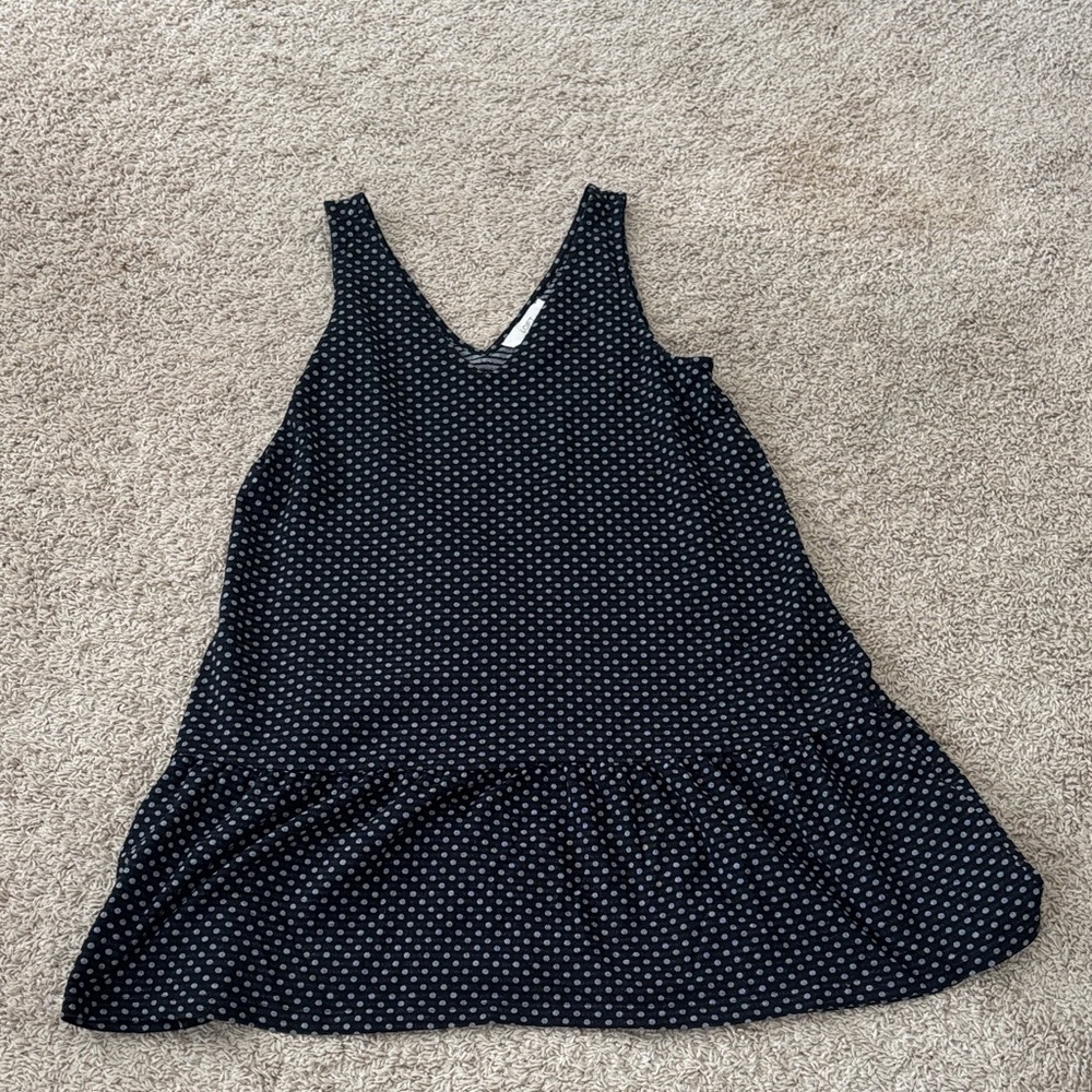 LOFT Black and White Striped Polka Dot dress
